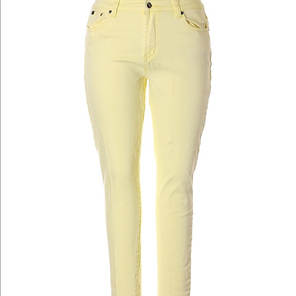 DG2 yellow summer jeans size 14 stretch denim